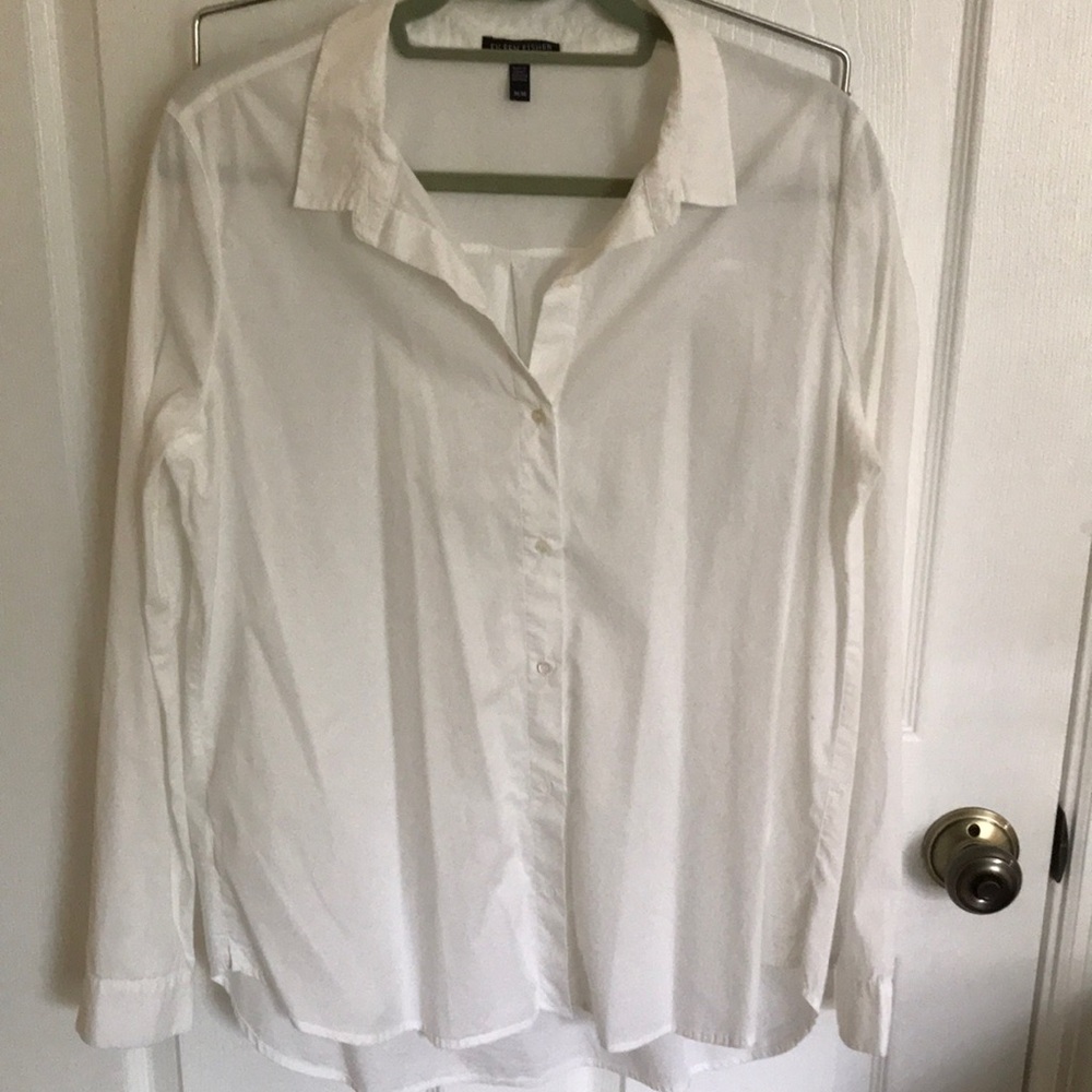 Eileen Fisher White Button-Up Shirt